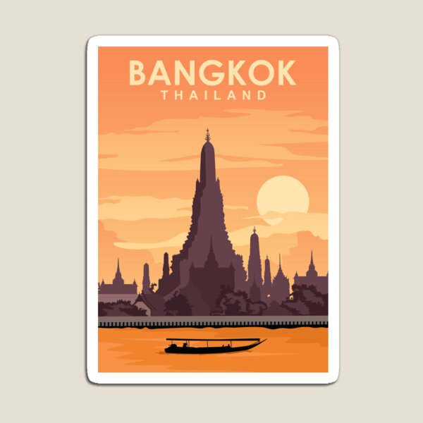 Kids Toys Bangkok - بانكوك السفر المشارك الفن طباعة المغناطيس