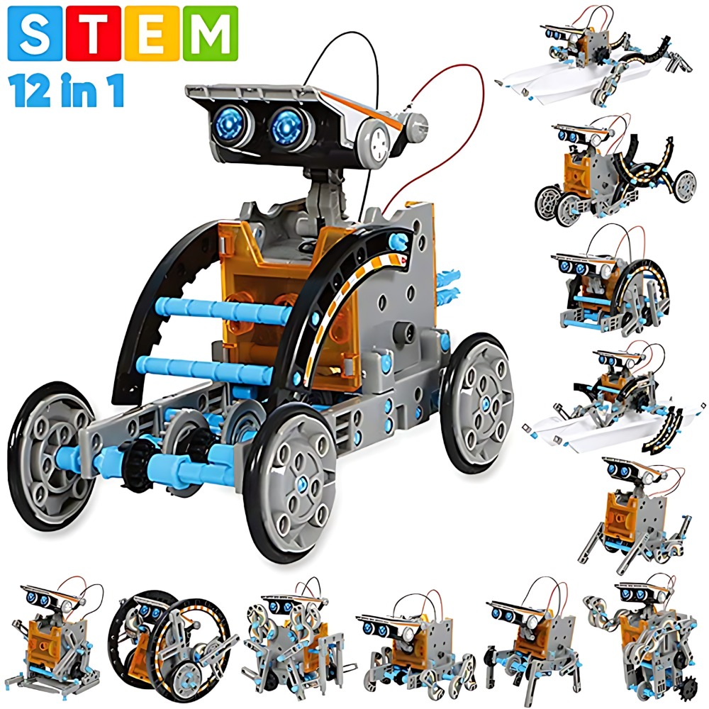Science Experiment Kit - مجموعة مكعبات بناء روبوت شمسي 12