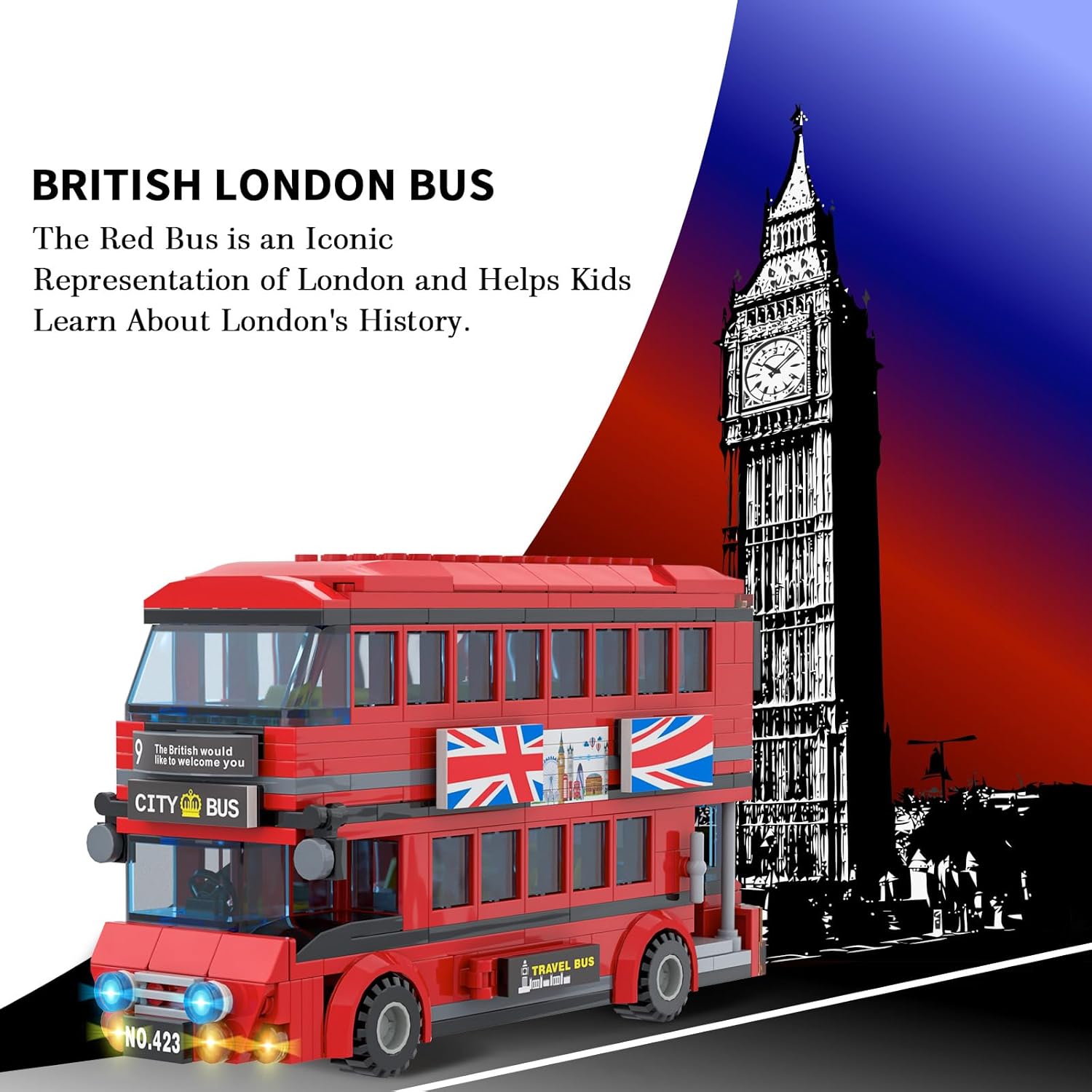 مجموعة بناء حافلة لندن ذات الط - مراجعة Kids Toys London وسعره