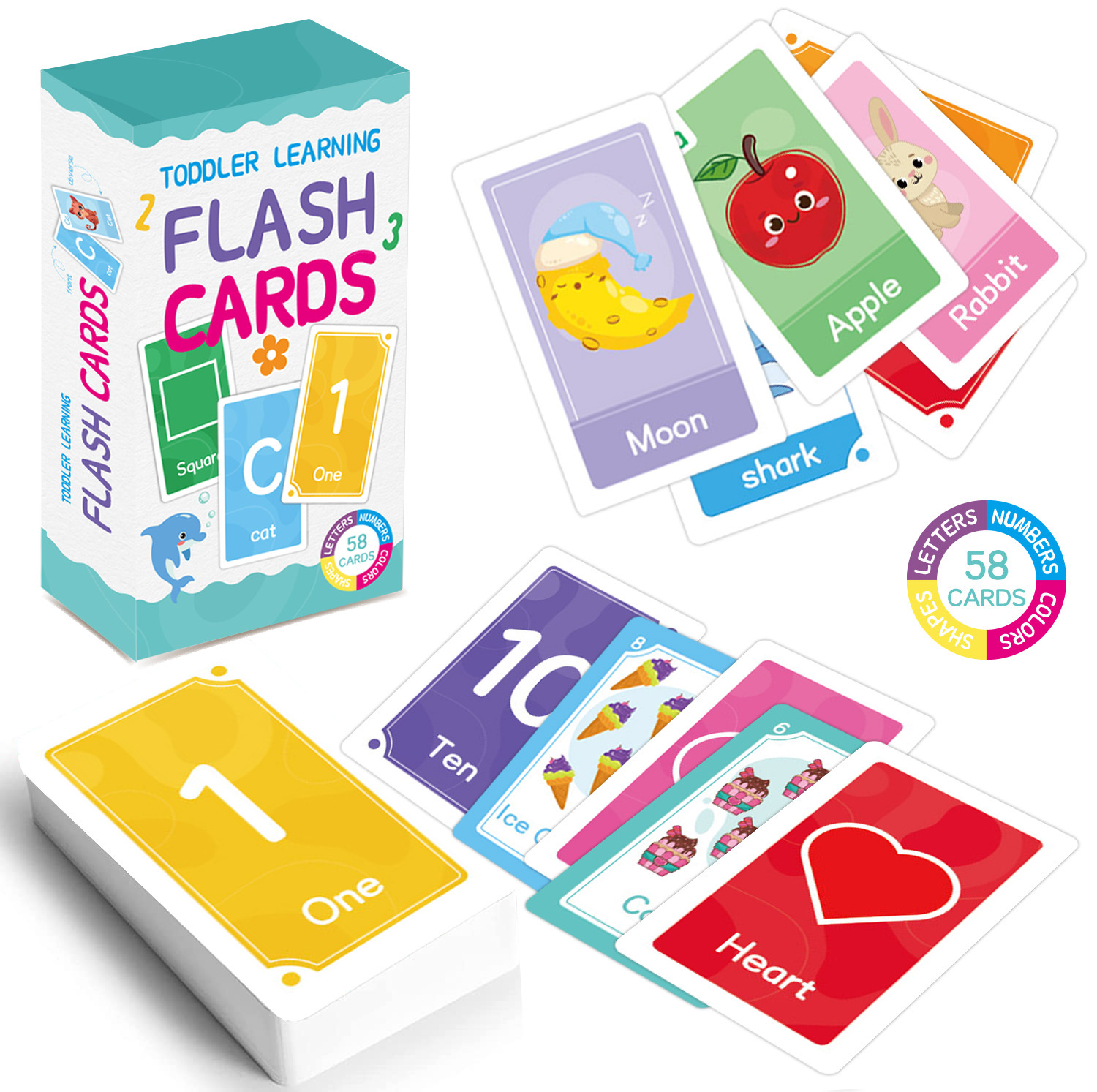 58 قطعة ABC الأبجدية البطاقات  - مراجعة Card Game Kids وسعره